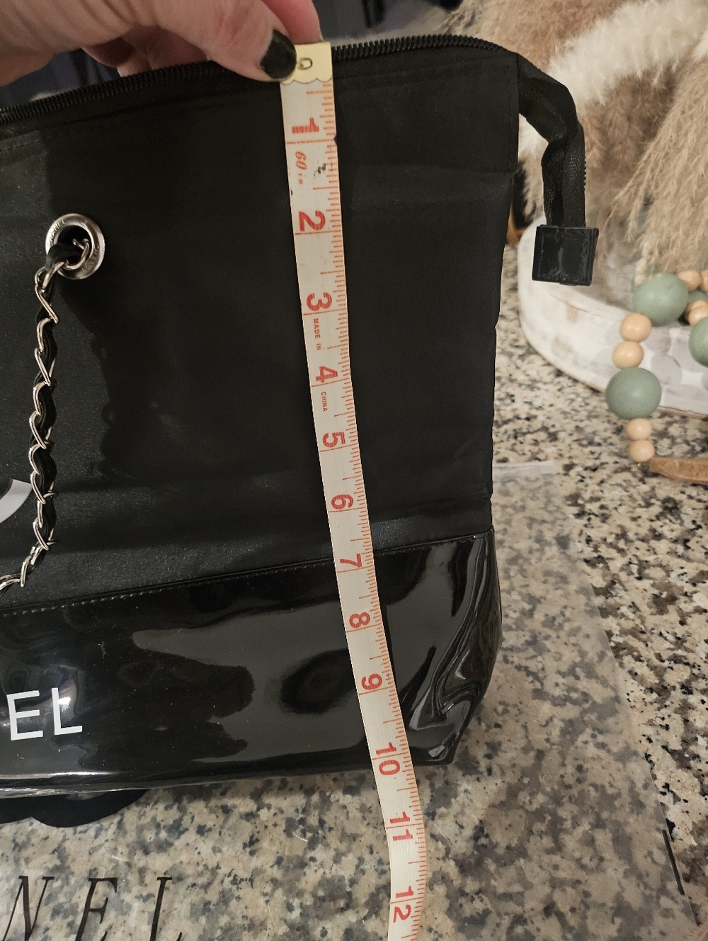 CHANEL GWP Black and Silver Chain-Handle Logo Tote - Picture 8 of 12